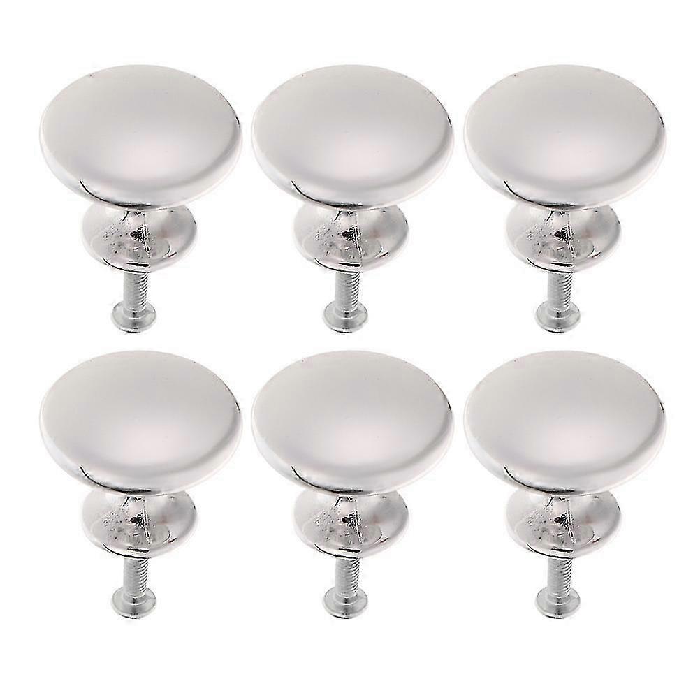 Round Mushroom Zinc Alloy Door Knobs Pull Handle compatible with Drawer 6Pcs Silver