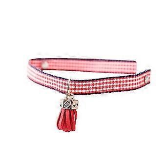 Dog Cat Collar Plaid Adjustable Kitten Puppy Collar with Bell (Red) 2026 New 893.
