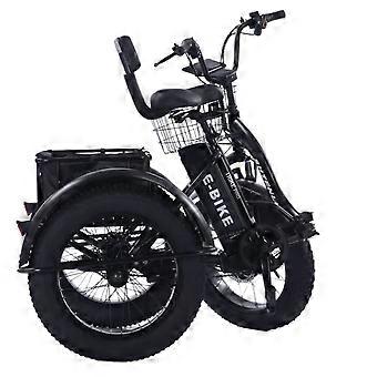 20 inch Foldable Electric Tricycle for Adults, 3 Wheel, Fat Tires, Easy Climb, LCD Display, Front Basket and Backrest