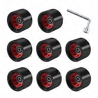 Indoor Quad Roller Skating Wheels, 8 Pack 58mm x 39mm 95A PU Wear-Resistant Double-Row Replacement Roller Skate Accessories
