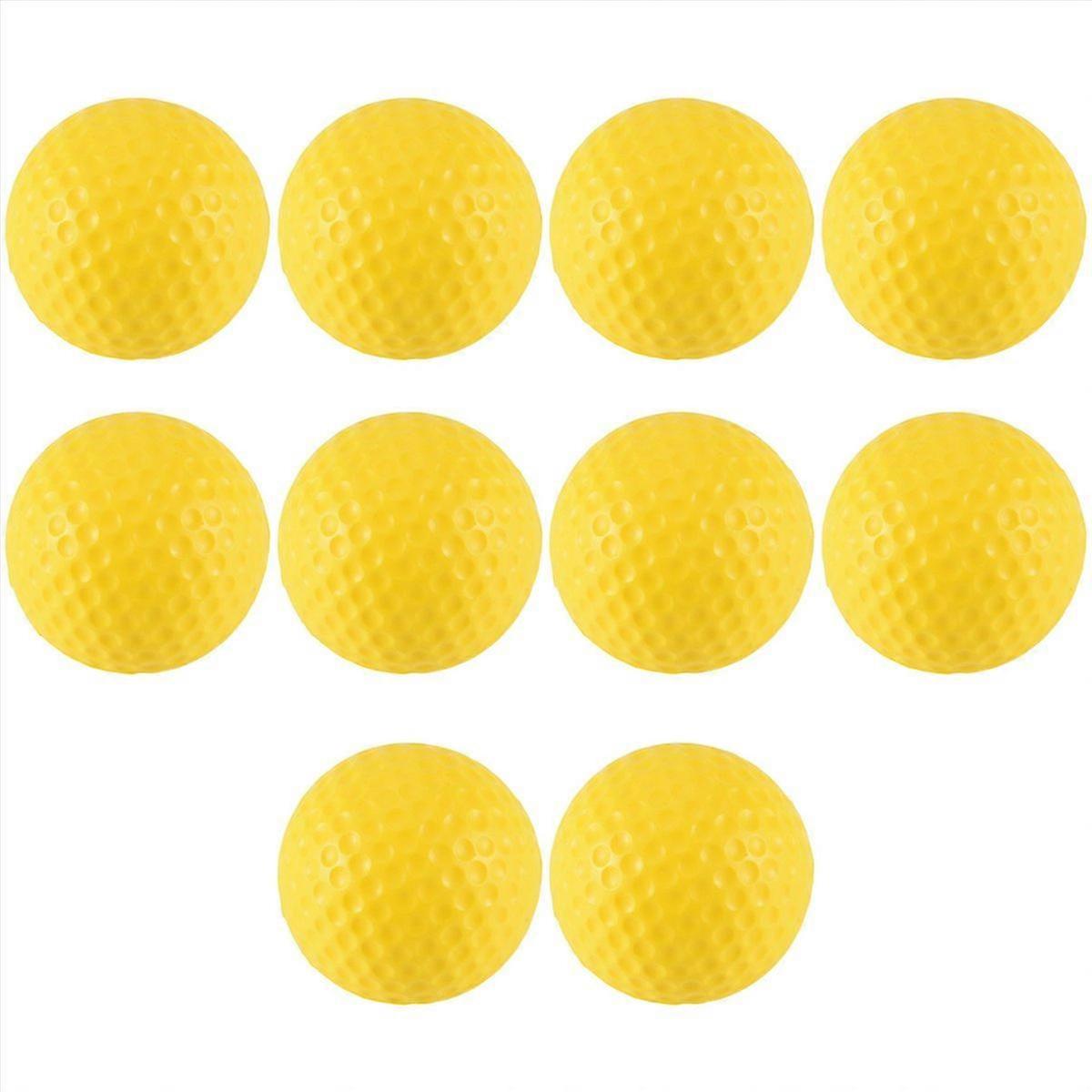 10pcs Yellow Soft Elastic Indoor Practice PU Golf Ball