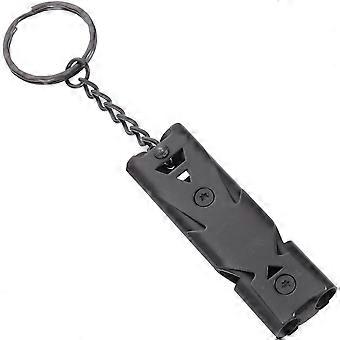 Emergency Whistle Stainless Steel Whistle for Outdoor Use 2Pcs Black