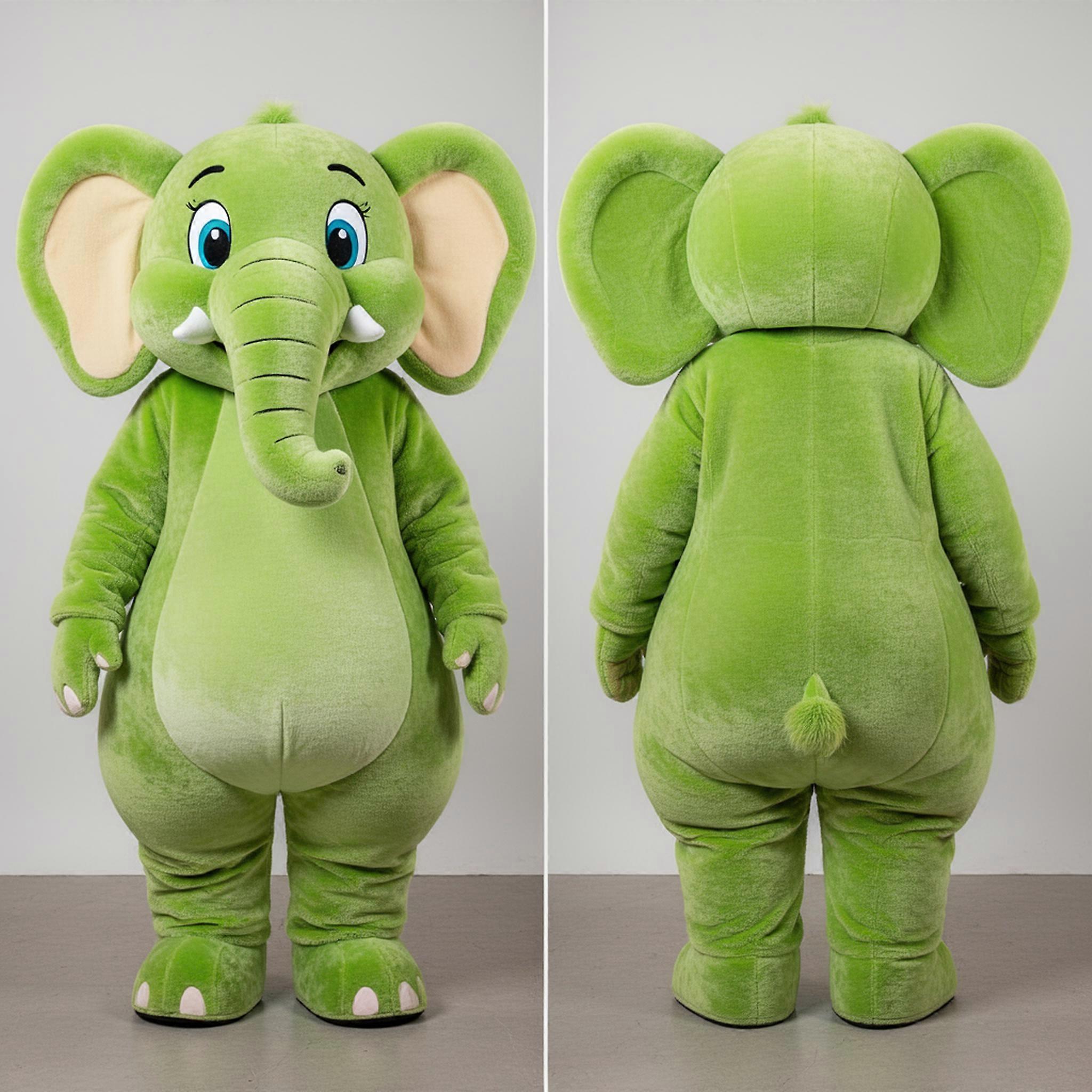 MASTICOT Lime Green Rounded Elephant Mascot