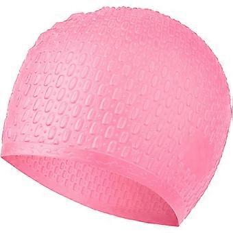 Silicone Swim Cap for Adults, Non-Slip Stretchy Swimming Hat for Men and Women, Flexible Eco-Friendly Material, Pink