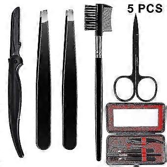 Kit per sopracciglia, pinzette 5 in 1 per sopracciglia, set professionale per la cura delle sopracciglia include sopracciglia in acciaio inossidabile Razor Eyebrow
