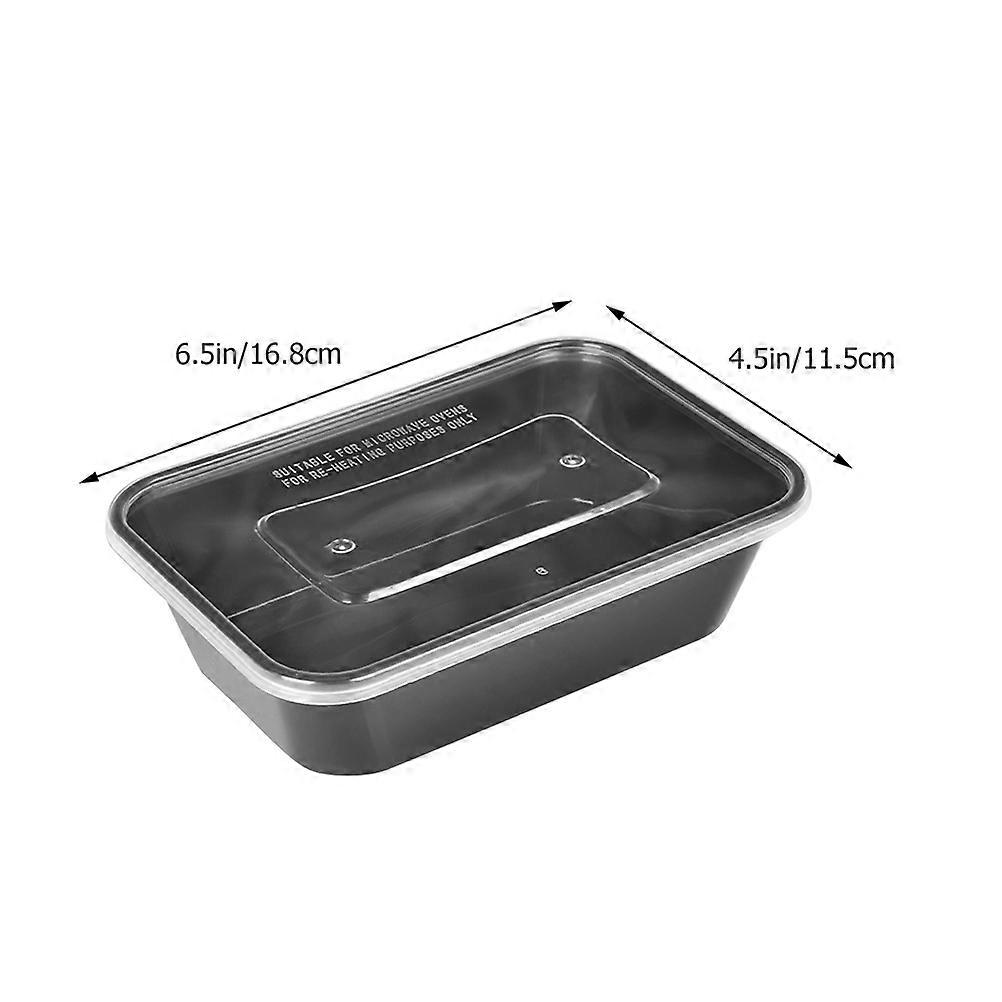 Black Rectangular Rice Boxes for Storage 50Pcs Food Containers