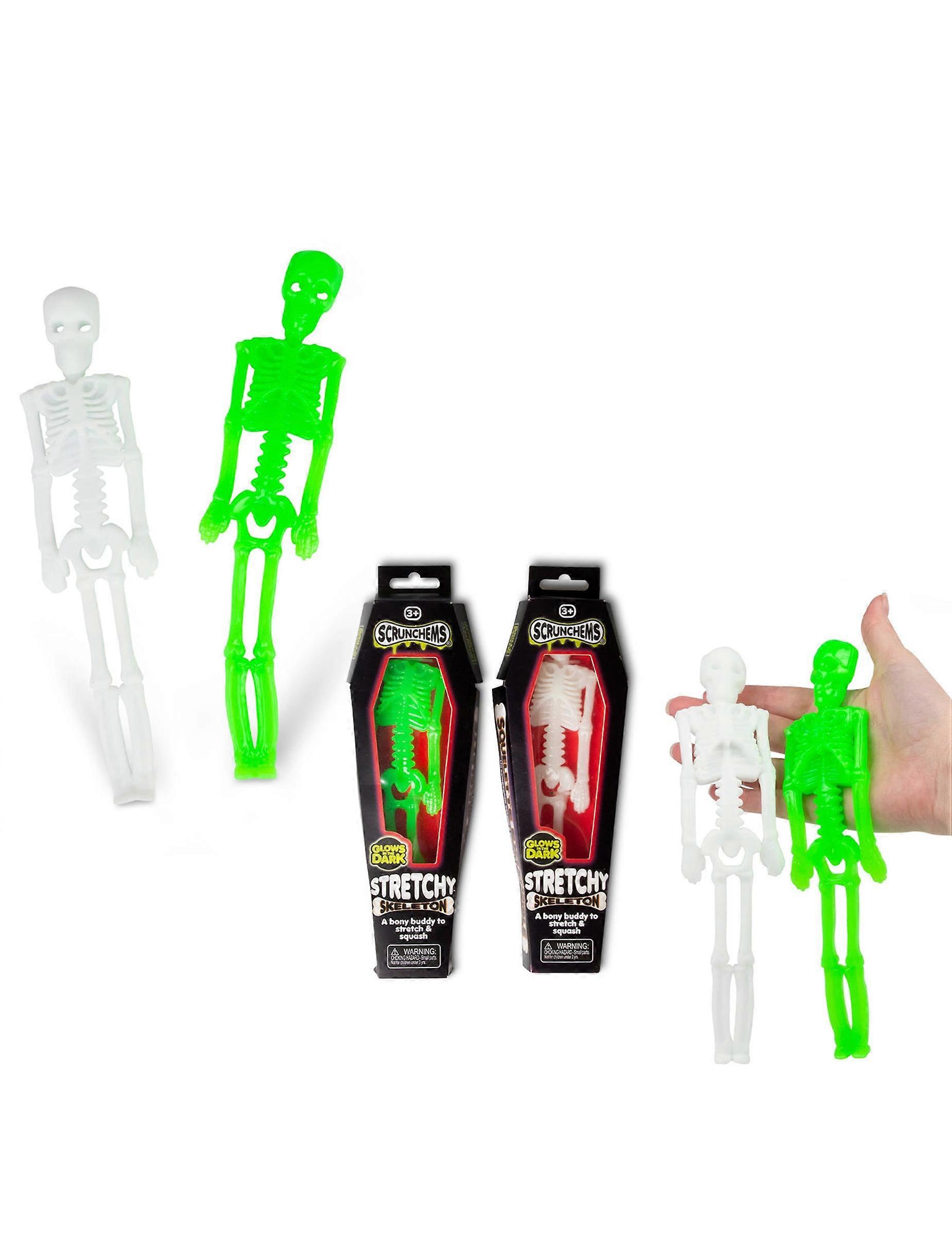 Jouet squelette extensible Scrunchems phosphorescent
