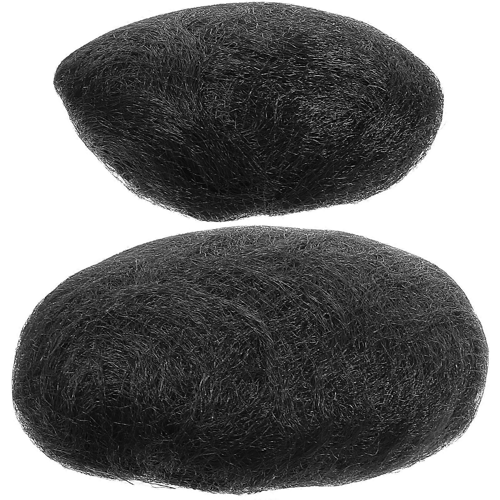 Chignon décoratif noir (2 pièces)