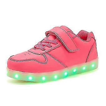LED Light Up Shoes for Boys Girls Kids Flashing Trainers Sneakers Gift Faux Leather Breathable USB Rechargeable 11 Modes