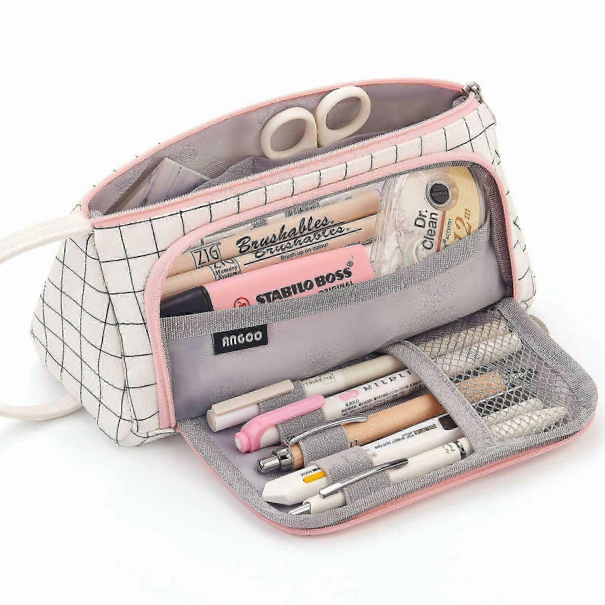 Trapezoid Zip Pencil Case With Handle