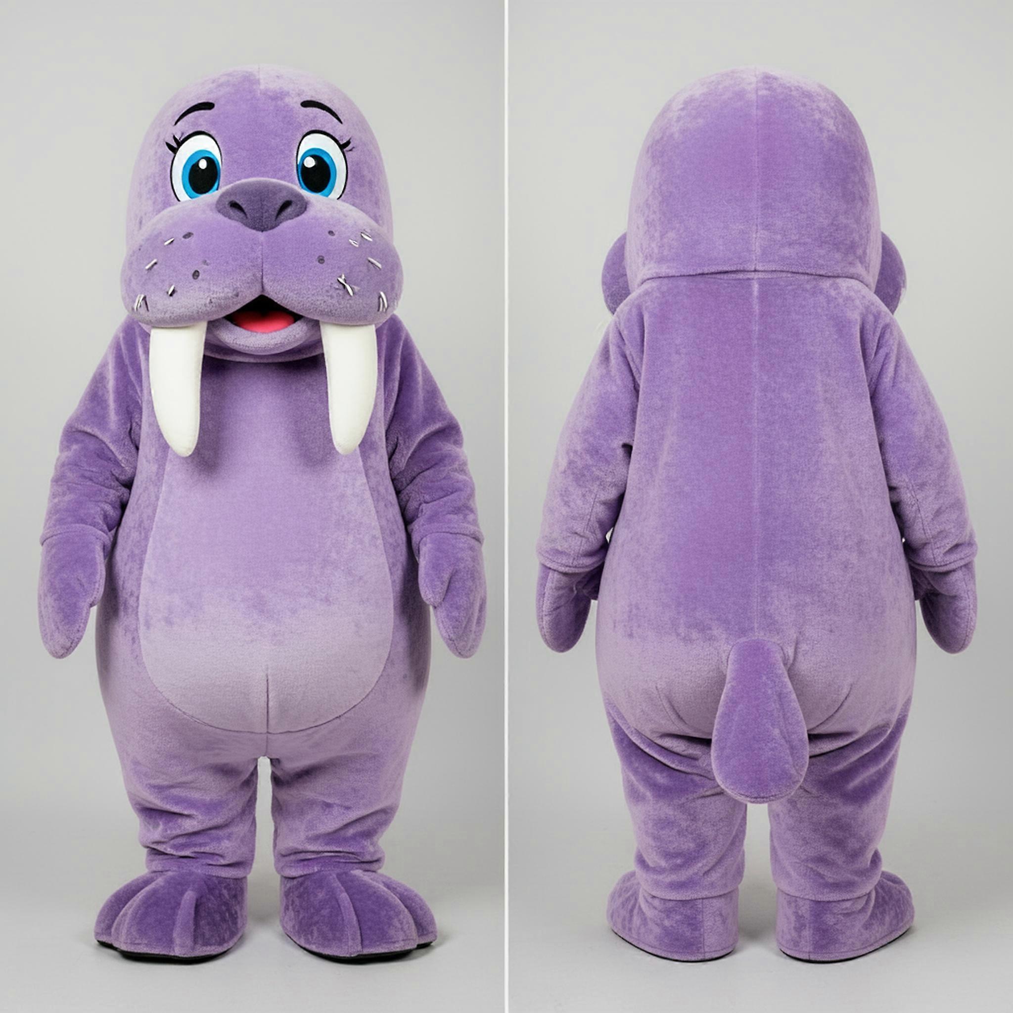MASTICOT Lavender Plush Walrus Mascot