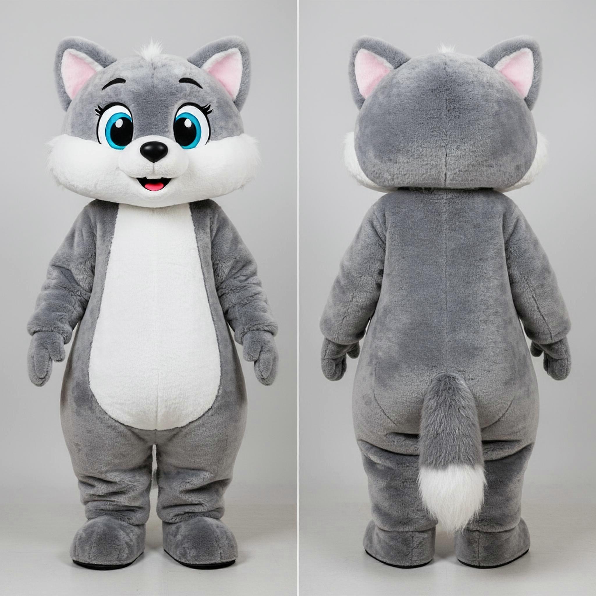 MASTICOT Gray Soft-Contoured Ermine Mascot