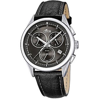 Lotus chrono Quartz Analog Man Watch avec bracelet en cuir synthétique 15848/5