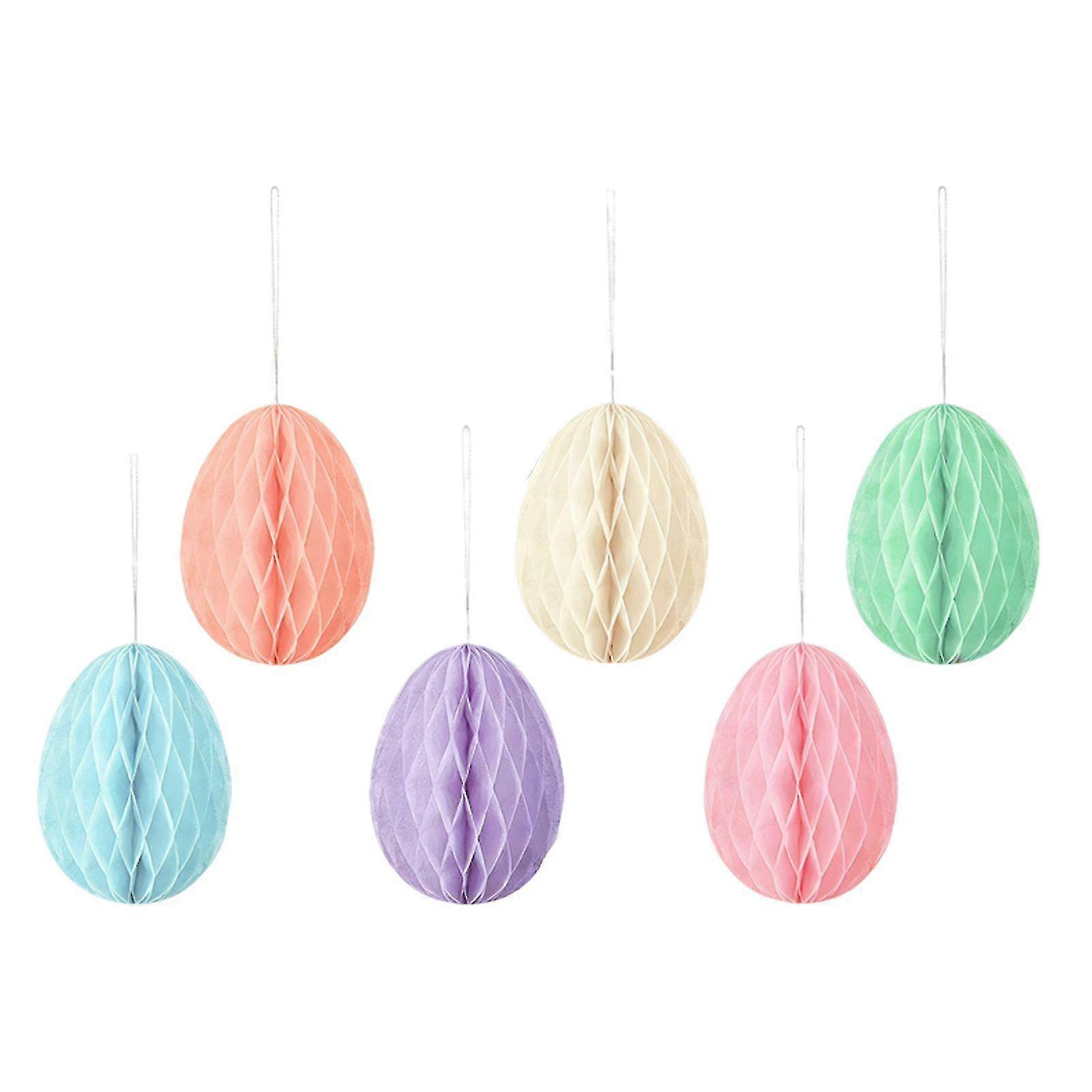 6 Pcs 3D Honeycomb Easter Egg Ornaments
