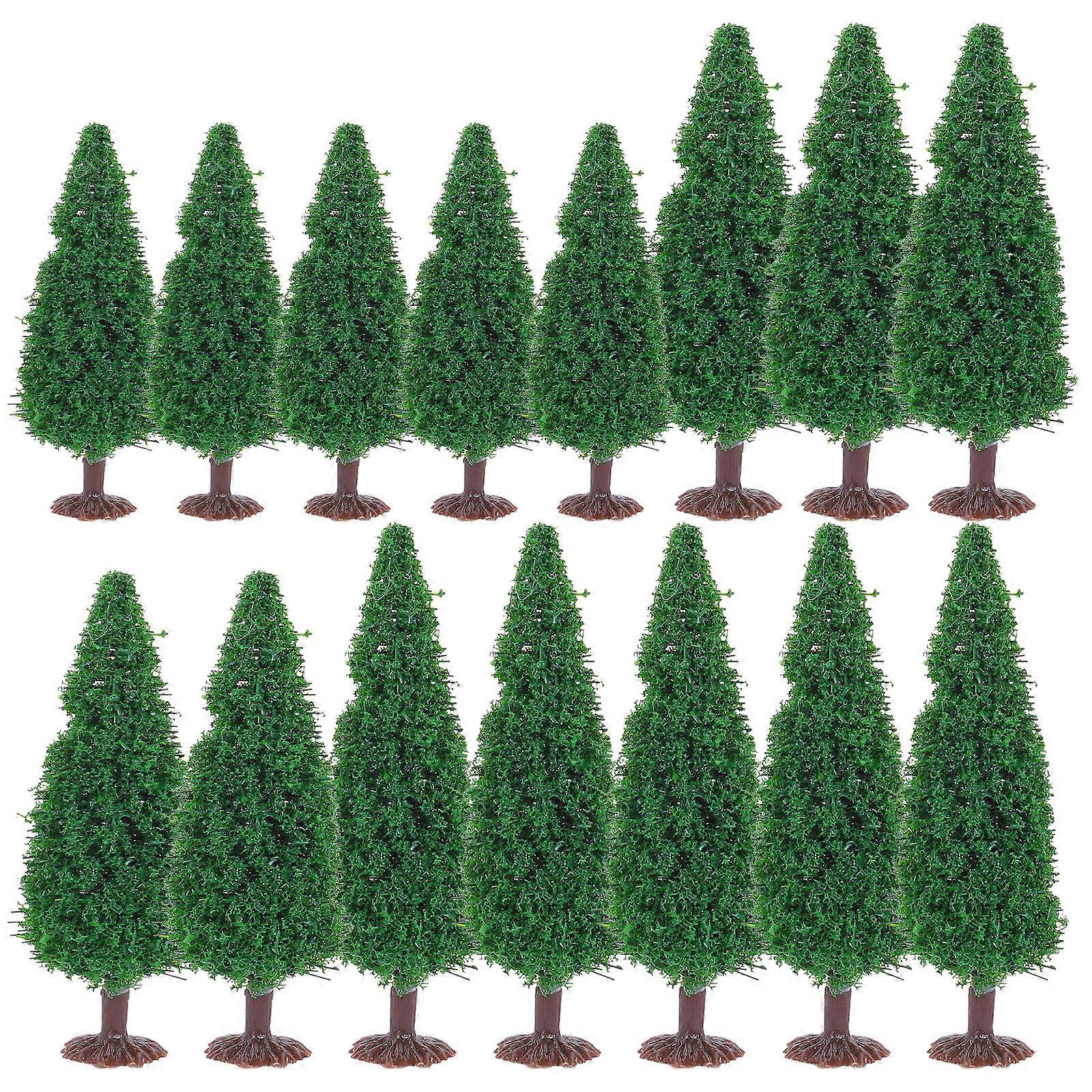 Christmas Tree Materials Pine Tree Model for Mini Landscape DIY 15Pcs