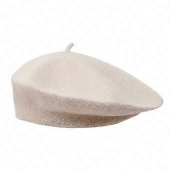 Retro Wool French Artist Beret for Women & Girls, Solid Color Plain Hat