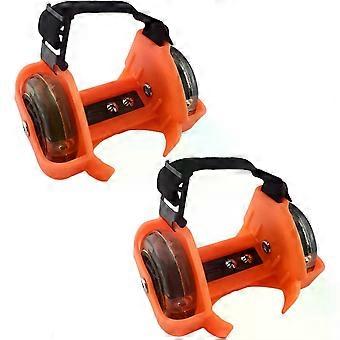 PVC Adjustable Shoe Wheels Portable Skating Shoes Orange