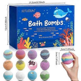 Natural Ingredients Bath Bomb Set, Multicolor Fizzy Balls with Floral &amp;amp;amp; Scented Varieties