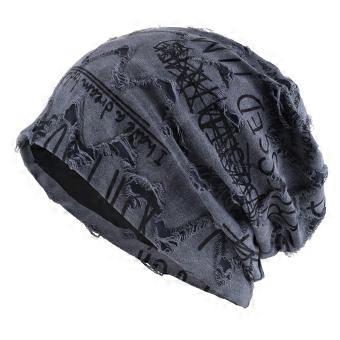 Casual Thin Bonnet Letter Print Beanie Wasteland Style Loose Style Vintage Beanie Streetwear Design Pullover Hat Unisex Wear