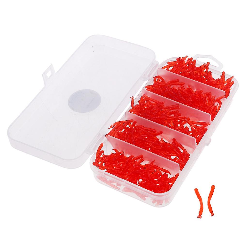 500Pcs Weiche Regenwurm Angeln Köder Wurm Köder Haken Köder Rot