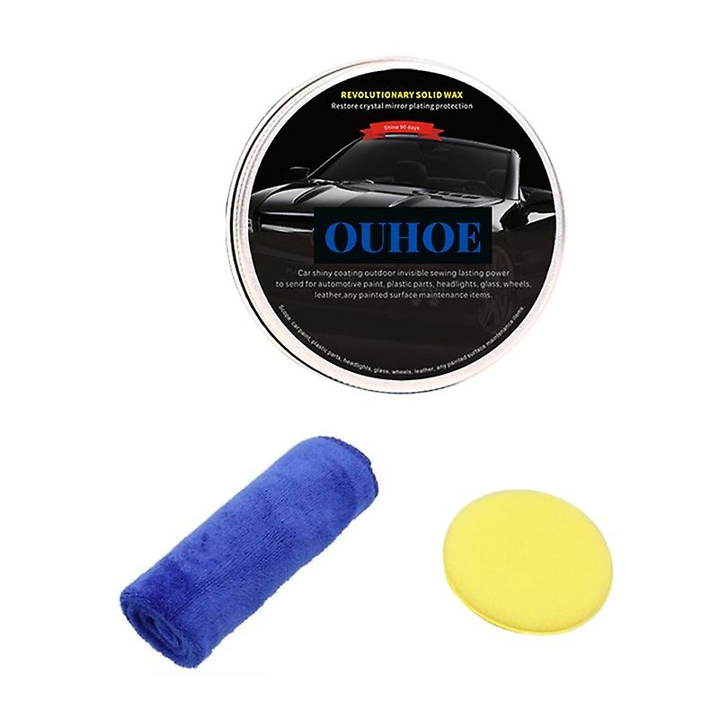 Multipurpose Car External Surface Wax 50g Crystal Plating Wax With Sponge Towel