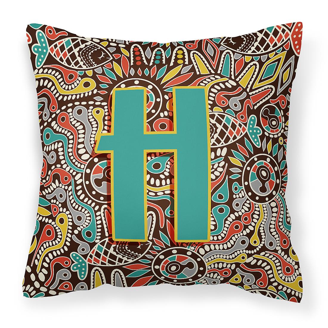 Letter H Retro Tribal Alphabet Initial Canvas Fabric Decorative Pillow Fruugo UK