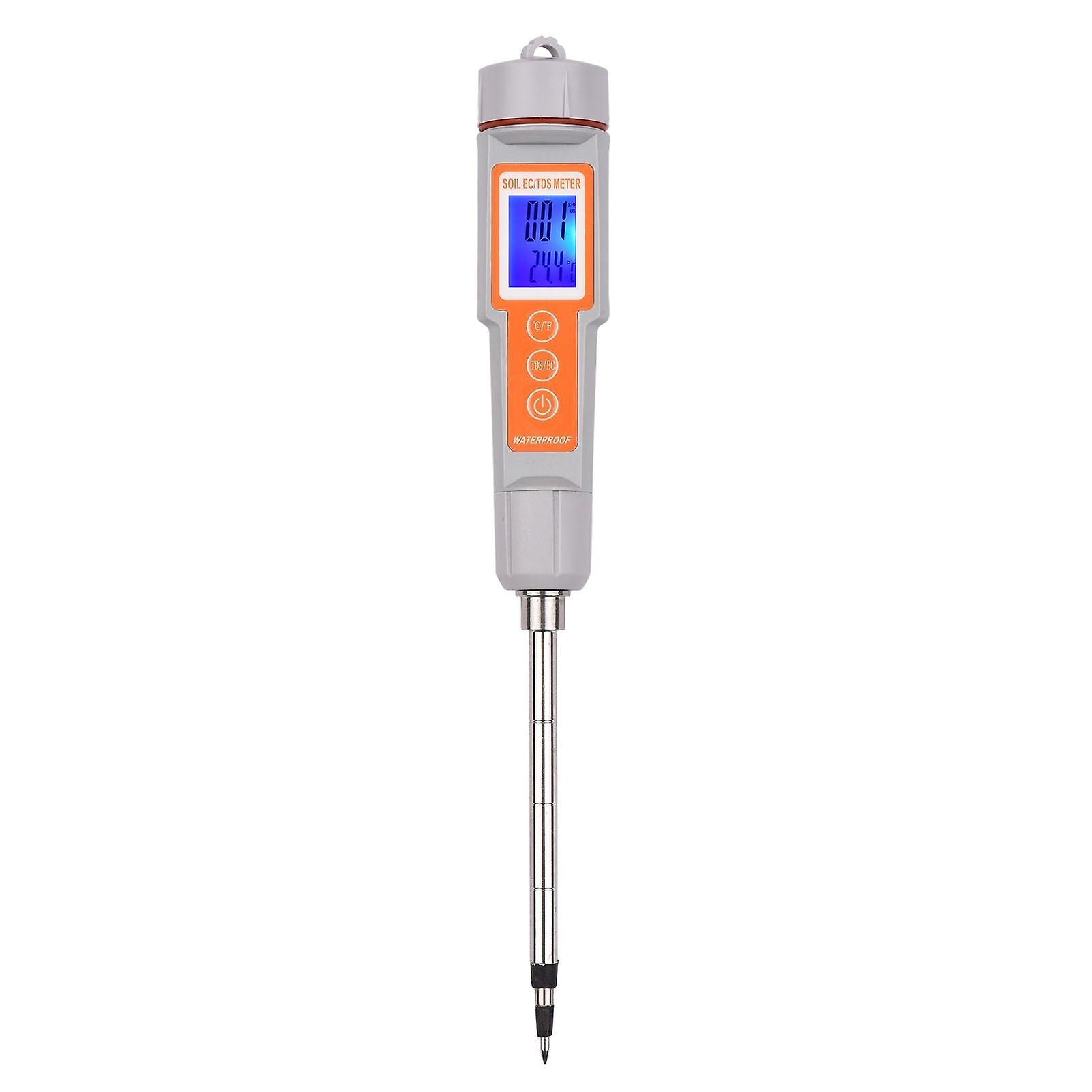 Soil Tester 3 In1 Ec/tds/ Temperature Digital Soil Test Probe Meter With Backlight Screen Portable Soil Salinity Tester