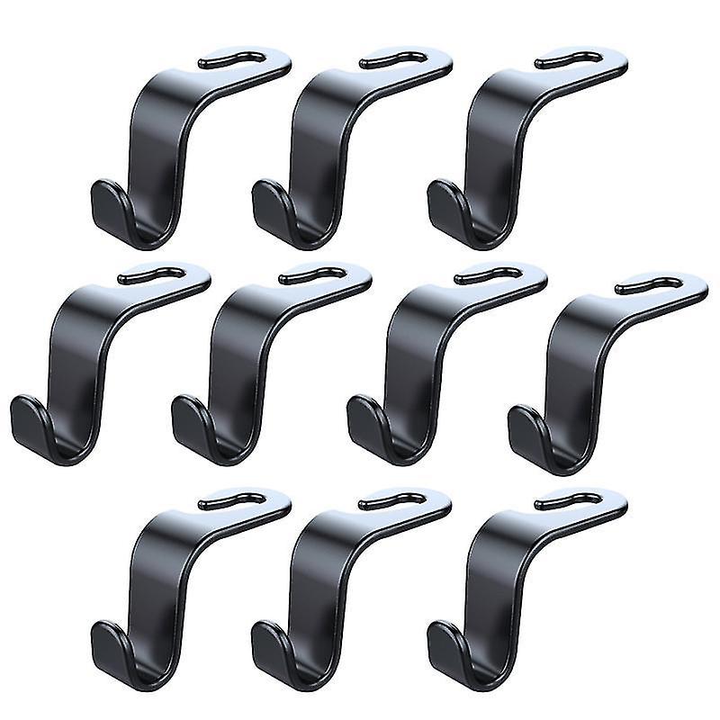 11X7cm Black Utility Hooks 10pcs Car Headrest Hangers Car Seat Hooks Backseat Storage Racks For Car