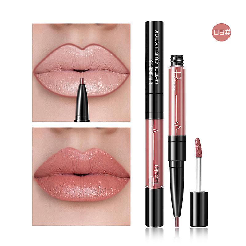 Pudaier vanntett matt blyant lipliner skinnende langvarig lipgloss leppestift