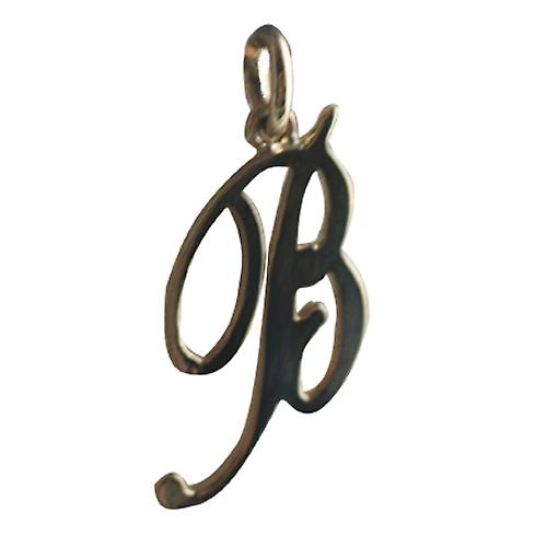 9ct Gold 26x13mm plain Initial B Pendant