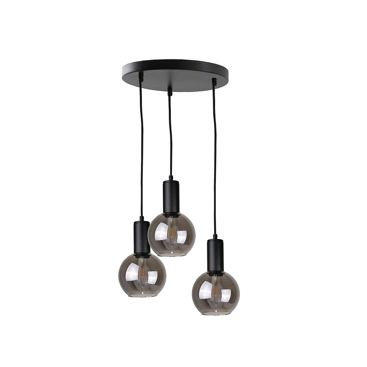 Keter Supra Cluster Pendant Ceiling Light Black, 30cm, 3x E27