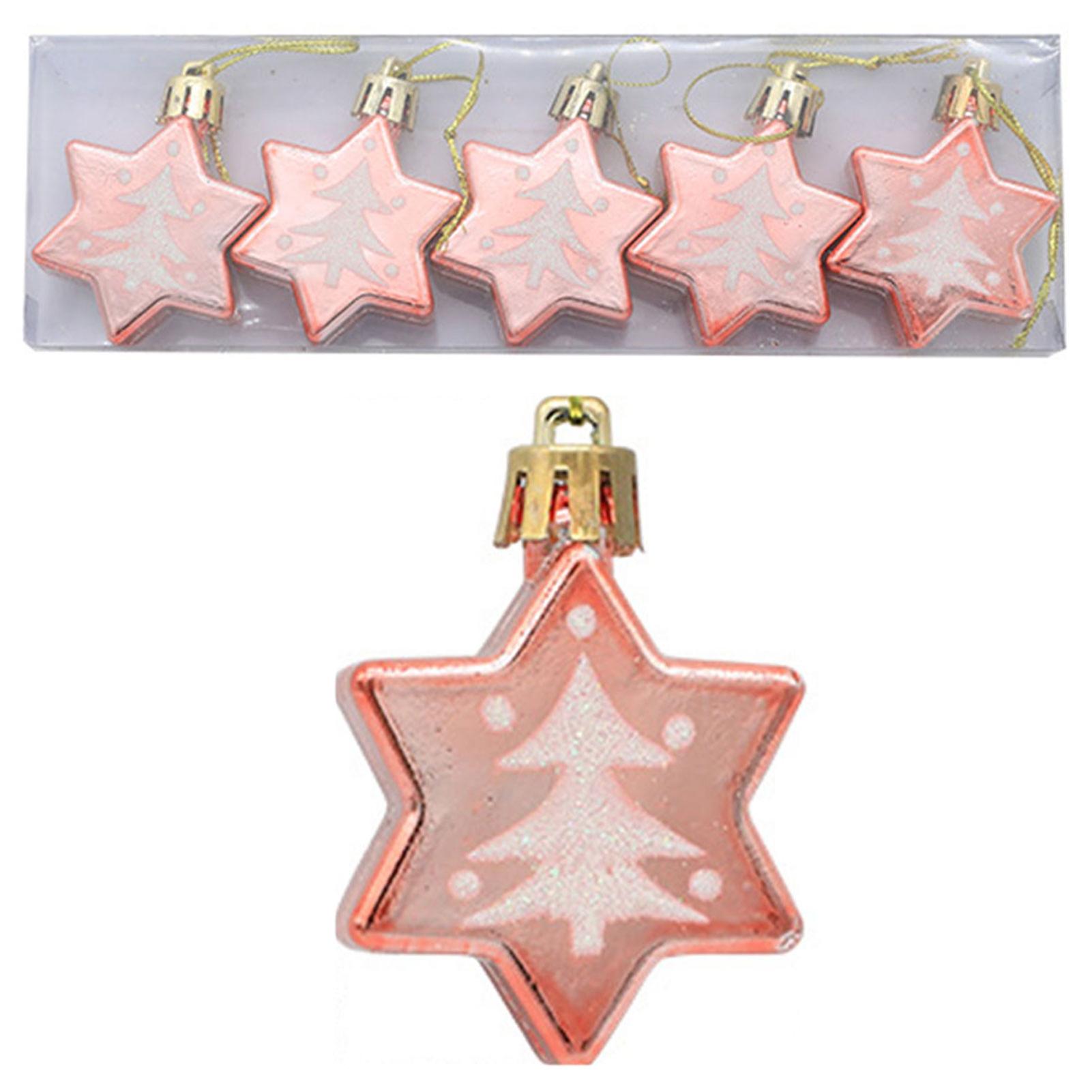 Star Christmas Tree Ornaments Electroplating Colored Tree Painted