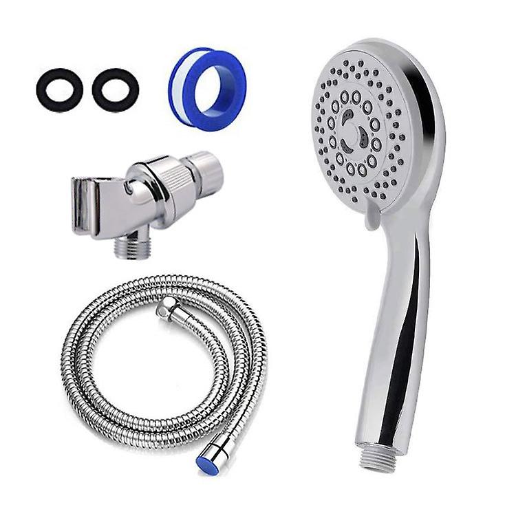 5 Modes Shower Head Round Handheld Showerhead Shower Head with Shower Holder and Flexible Shower Hose