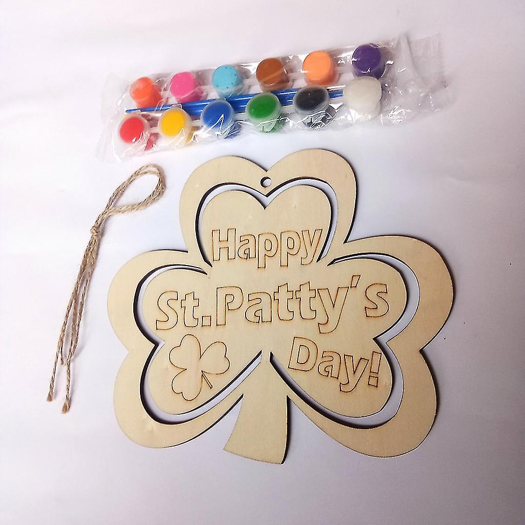 Simple Letter Shamrock Charm Personalized Diy Irish Festive House Number Pendant Home, 3 Pieces, Colors As Pictured