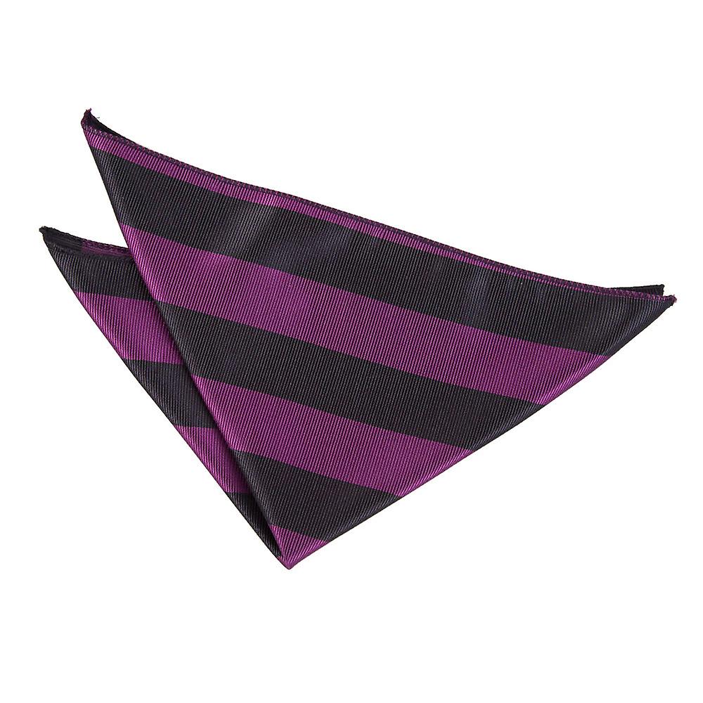 Purple and Black Striped Pocket Square