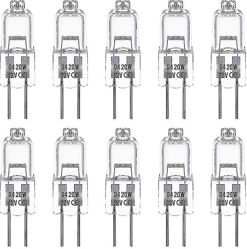 20pcs G4 Light Bulbs 20w/10w Crystal Clear Halogen Bulb 2 Pin 12 Volt Bi-pin Capsule Xenon Bulb NIUNIU