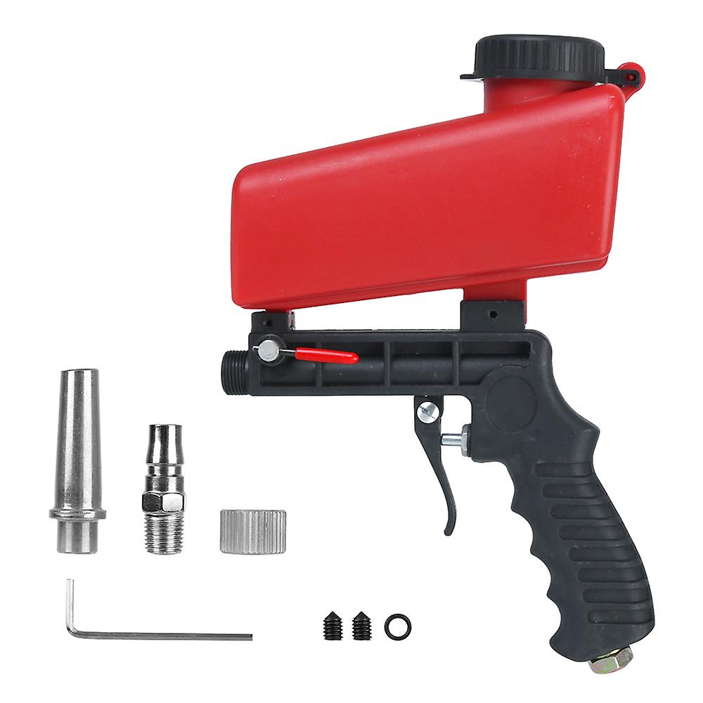 Portable Gravity Sand Blaster Sandblasting Gun 90psi Handheld Pneumatic Blasting Gun Set Adjustable Small Sand Blasting Machine