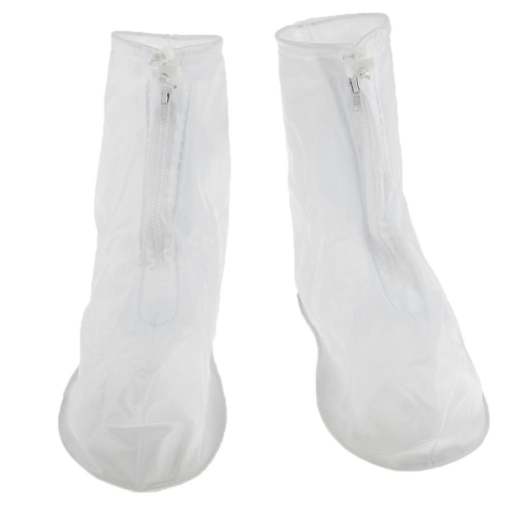 Opakovaně použitelné nepromokavé návleky na boty do deště Elastické návleky na zip XL 28.5ccm Bílá