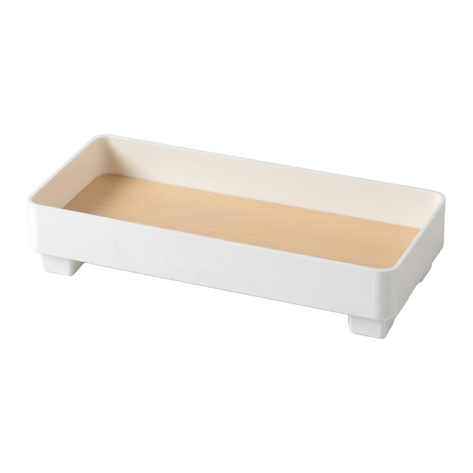 ABS Storage Tray Decor Display Storage Modern for Countertop Desktop Home Rectangular White