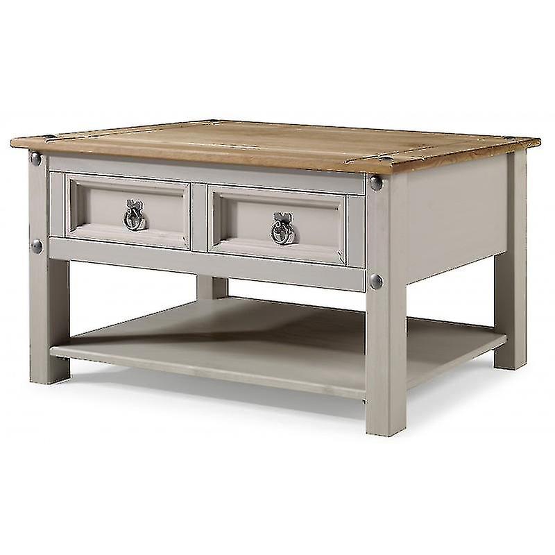 Corona Grey Wax 2 Drawer Coffee Table