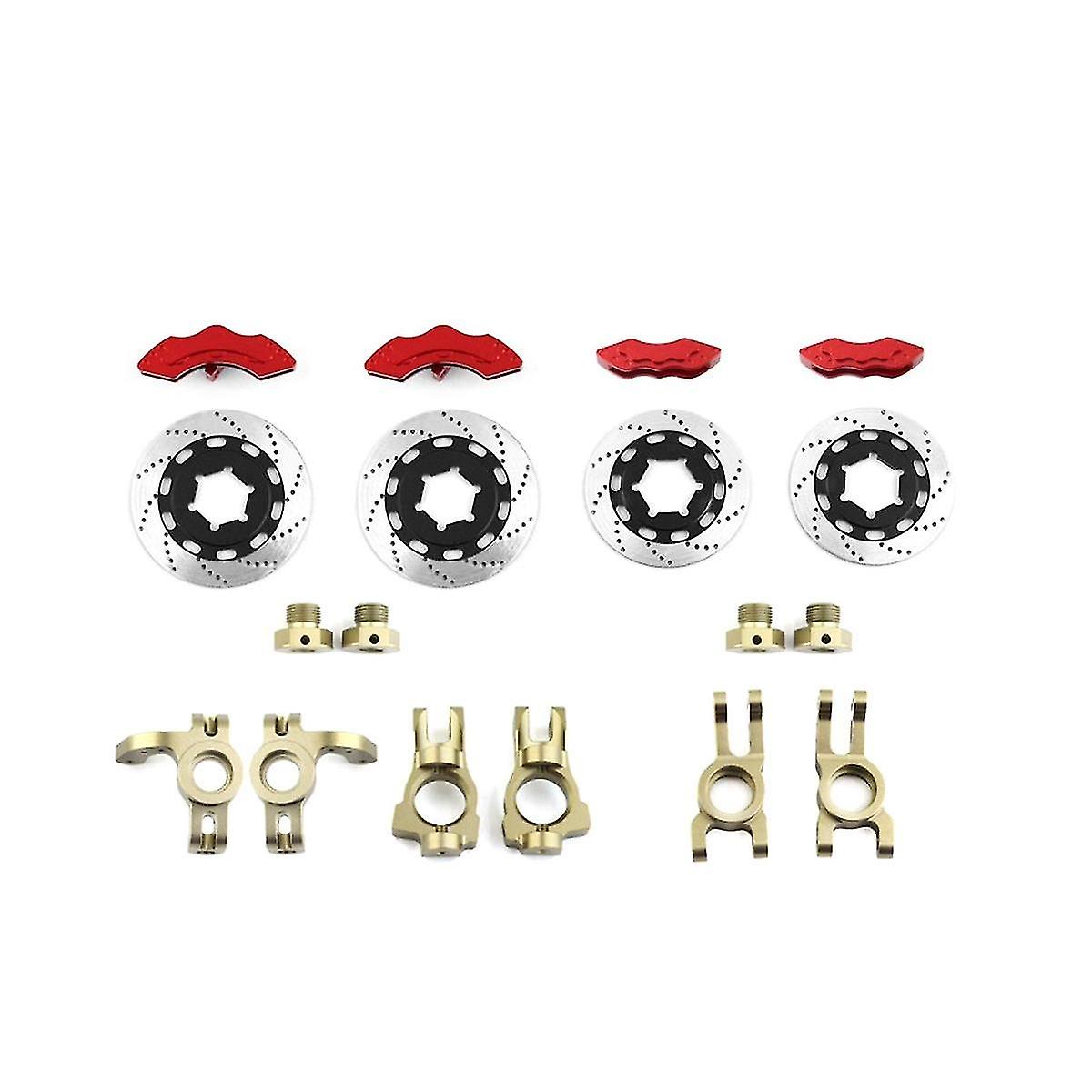 For Kingmotor 1/7 Pulley C3 E8414 E8415 Simulation Disc Brake Caliper Upgrade,red+brown
