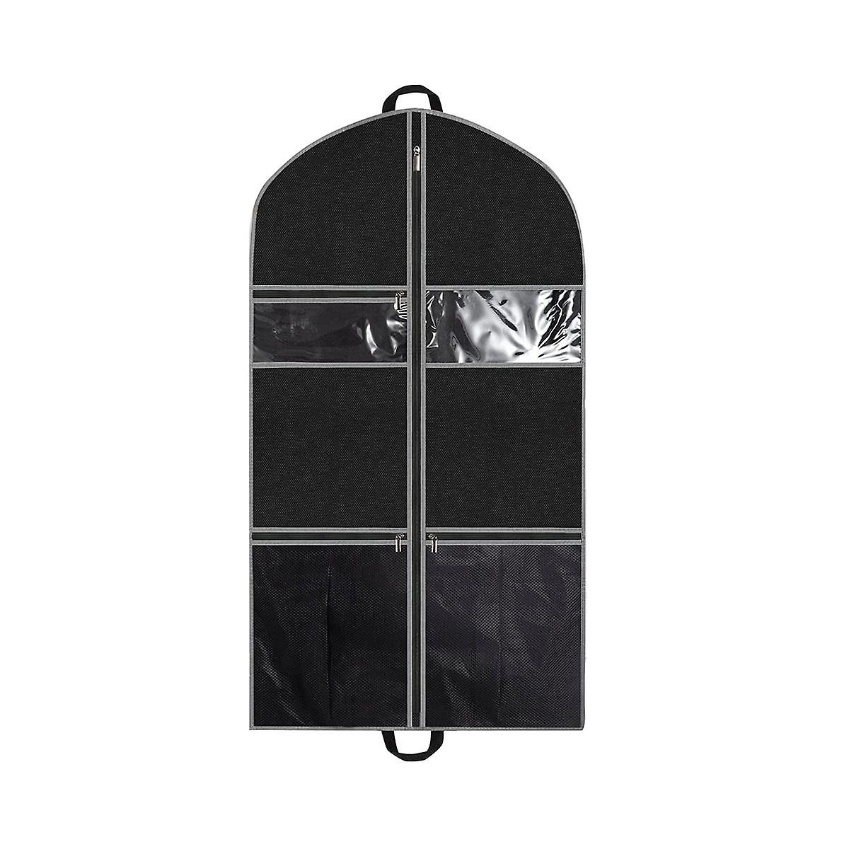 Suit Bag for Travel, Suit Carrier for Men Breathable Garment Bag with 2 Mesh Pockets and 1 PVC Pock