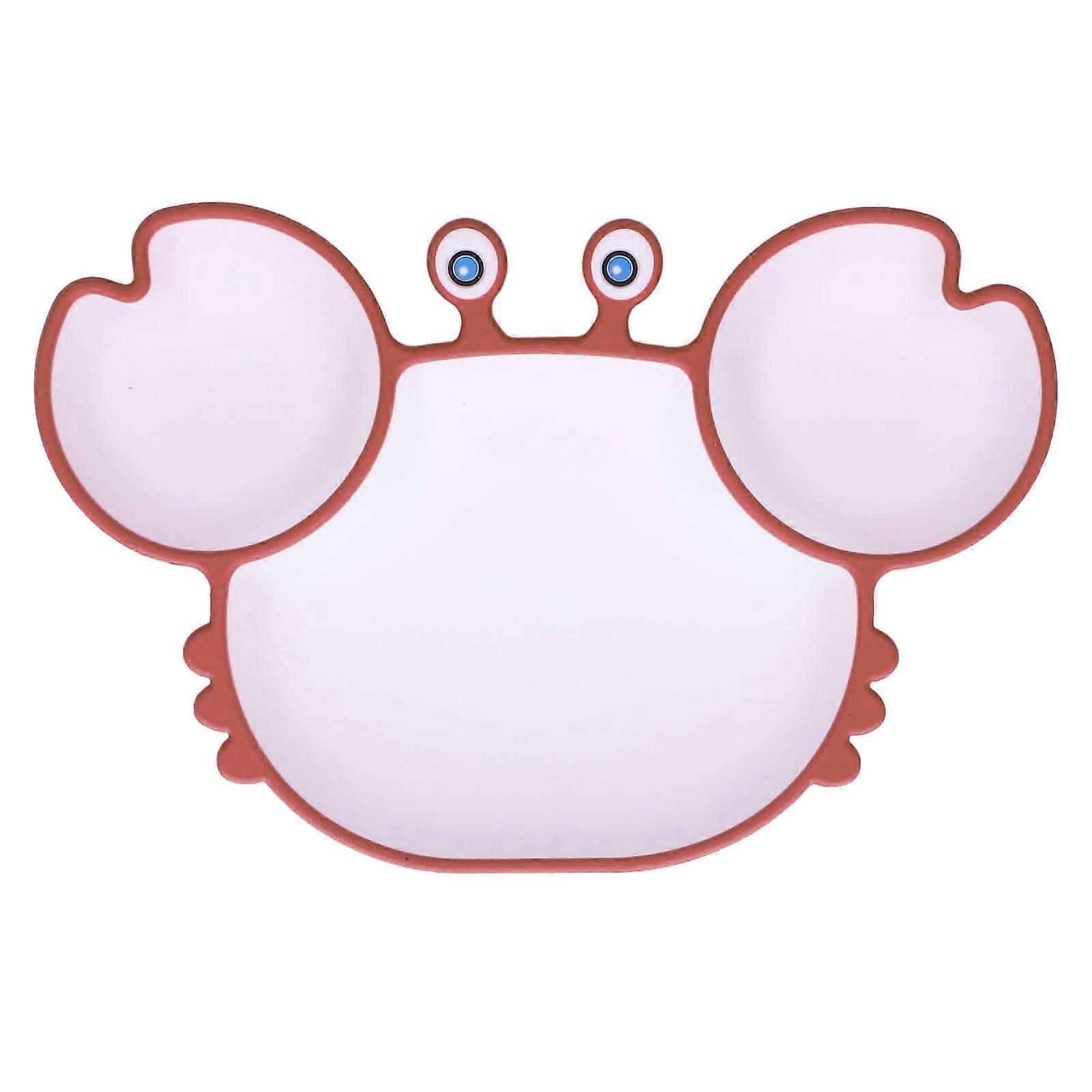 Crab Shape Suction Plate with Suction Base, Silicone Divided Plate, Easy to Pick Up, Eco-Friendly, for Most Tables, High Chairs and Cafe