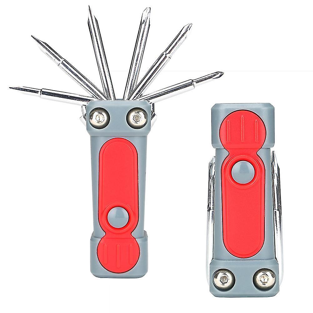 Multifunctional Screwdriver Mini Precision Screw Driver Dual Use Flashlight Led Light Red