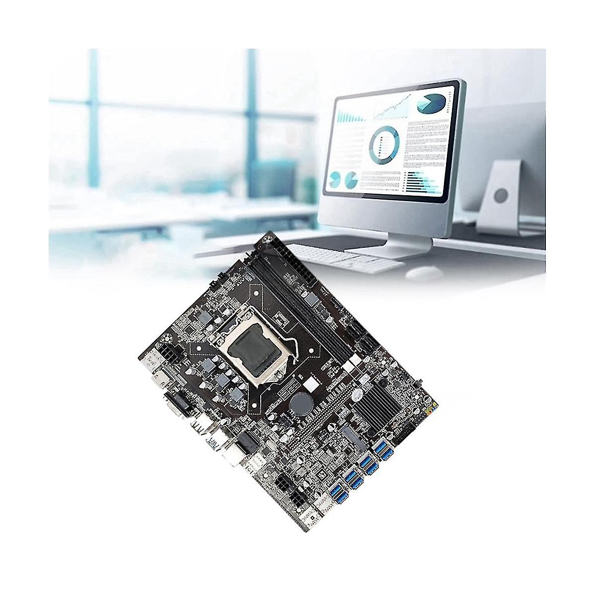 B75 8gpu Mboard+g1610 Cpu+sata Cable+s Cable A1155 8usb 2xddr3 B75 Usb M