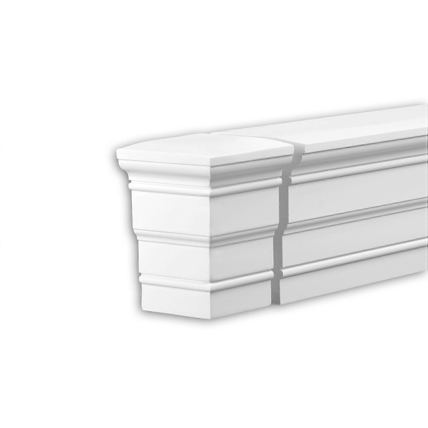 Profhome Decor 1 x End element 434331 Profhome white Rigid polyurethane foam pre-primed lightweight, sturdy, dimensionally