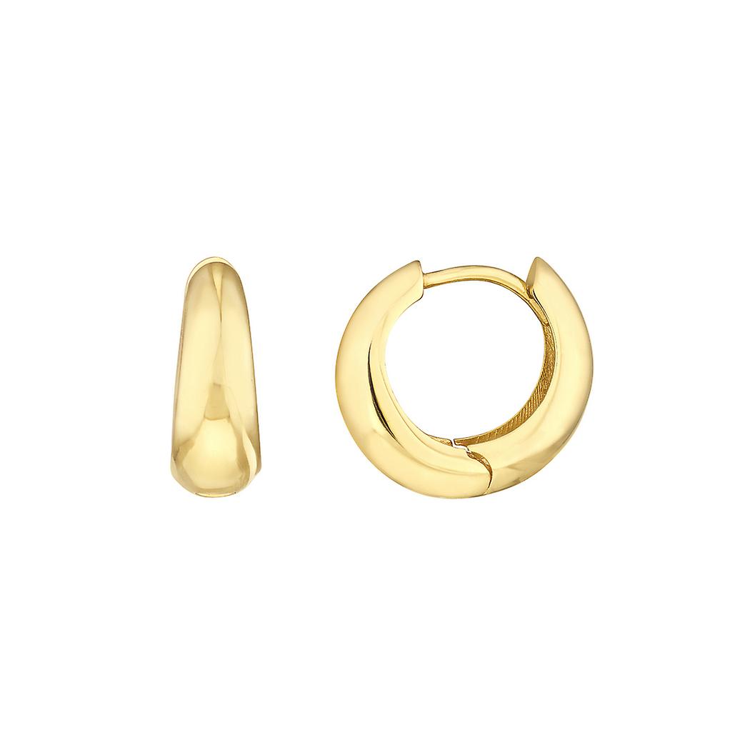 Or jaune 10 carats gradué petit Puff Hoop boucles d’oreilles-Boucle d’oreille pour femme