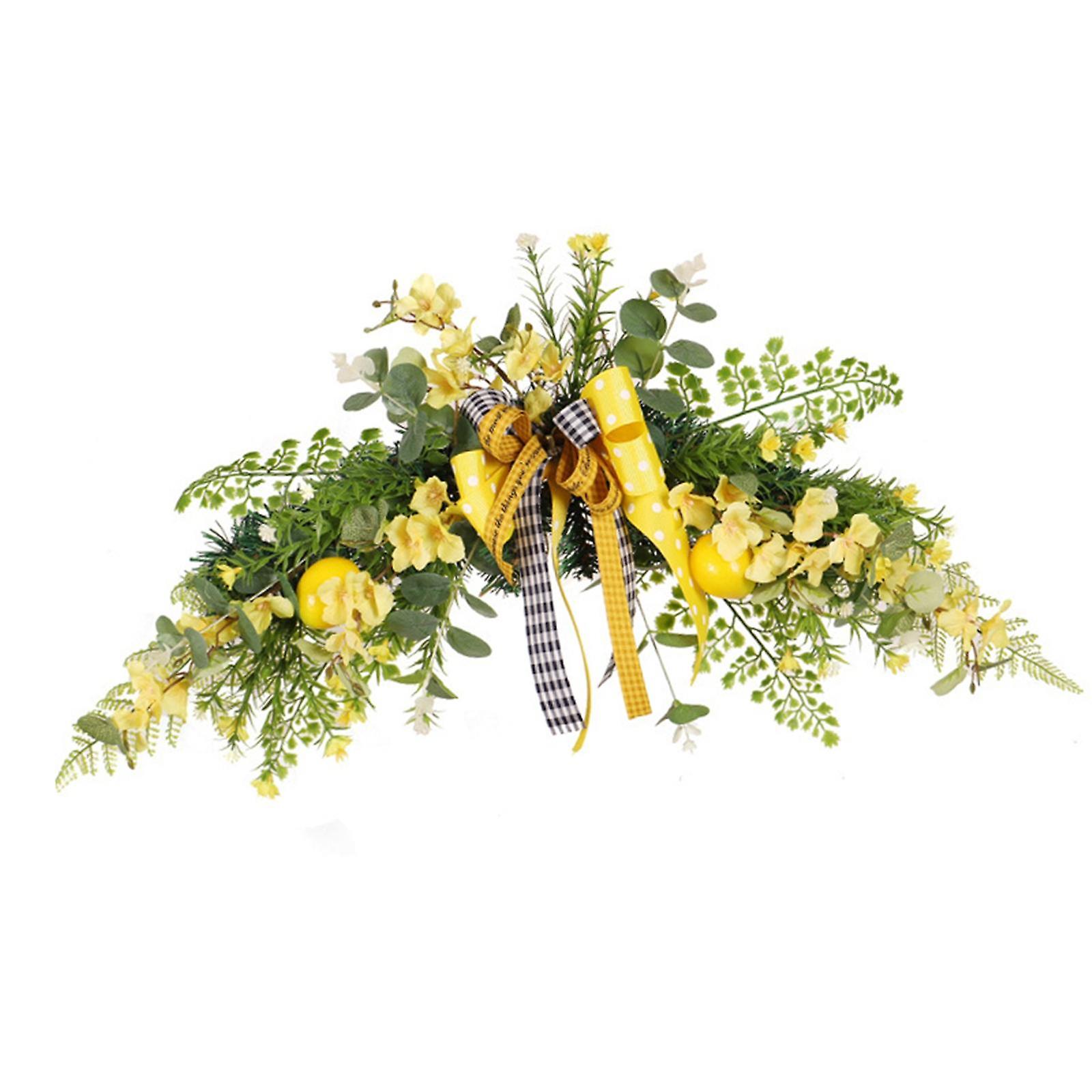 Künstliche Zitrone Girlande Frühling Obst Girlande Grüne Blätter Hochzeit Fenster