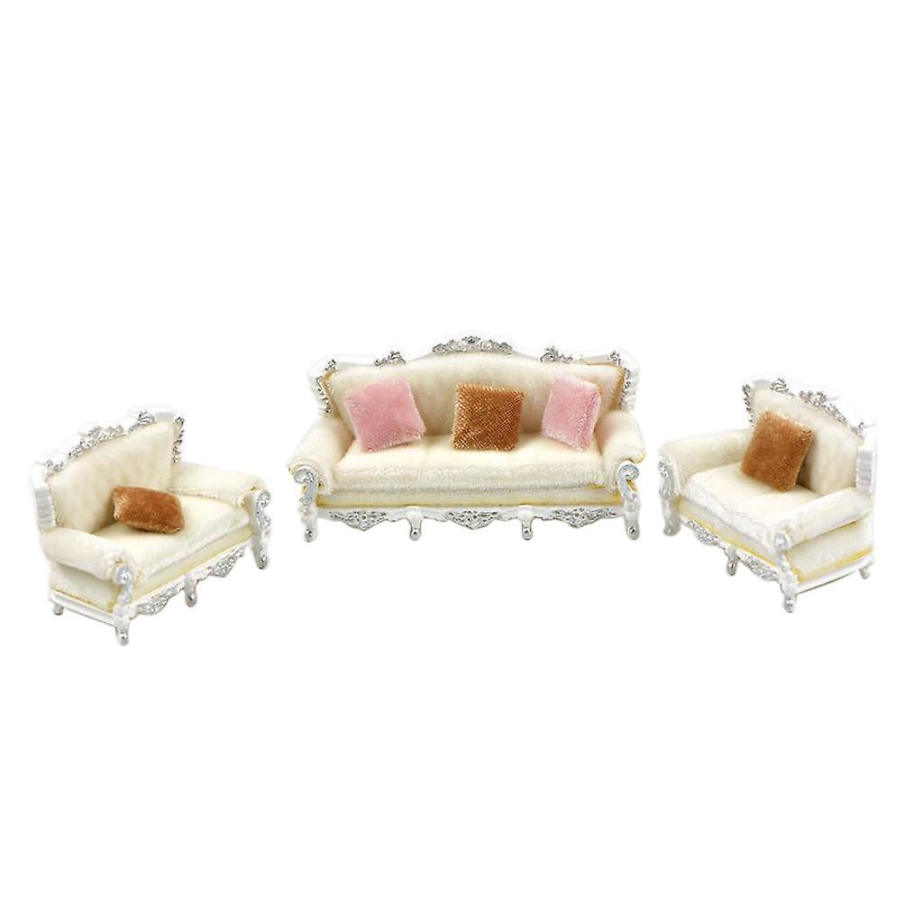 1:25 European Style Sofa Model Sand Table Model Accessories White
