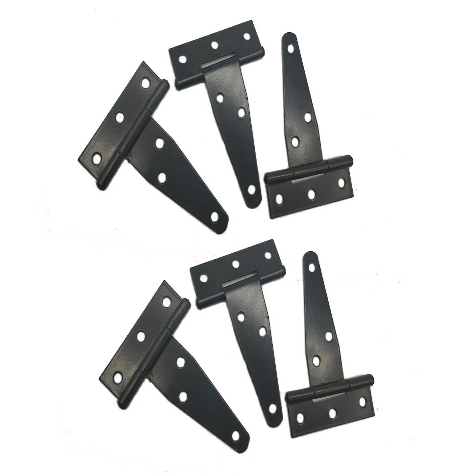 6 PCS 7.9in Galvanized T Hinge Slotted Triangular Hinges Bearing Door Replacement Hinge